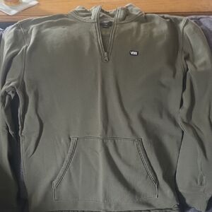 Vans Men's Olive Green Half-Zip Hoodie Pullover